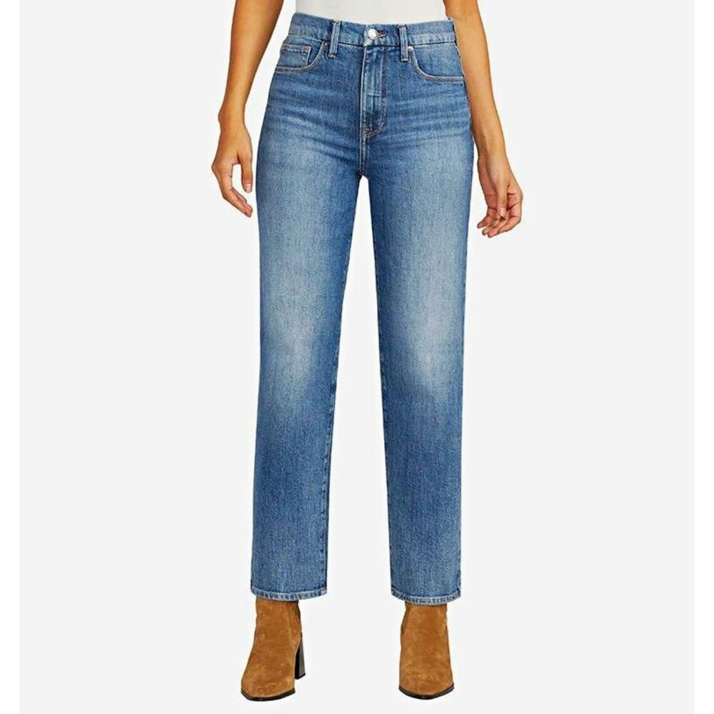 JAG Women's High Rise Relaxed Tapered Blue Stretch Jeans Medium Wash Sz 10